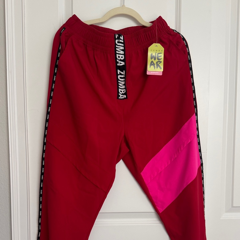 Zumba Fitness Red and Pink High Waisted Cargo Pants